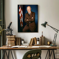 Presidential Pose with Flag – Dwight D. Eisenhower Poster
