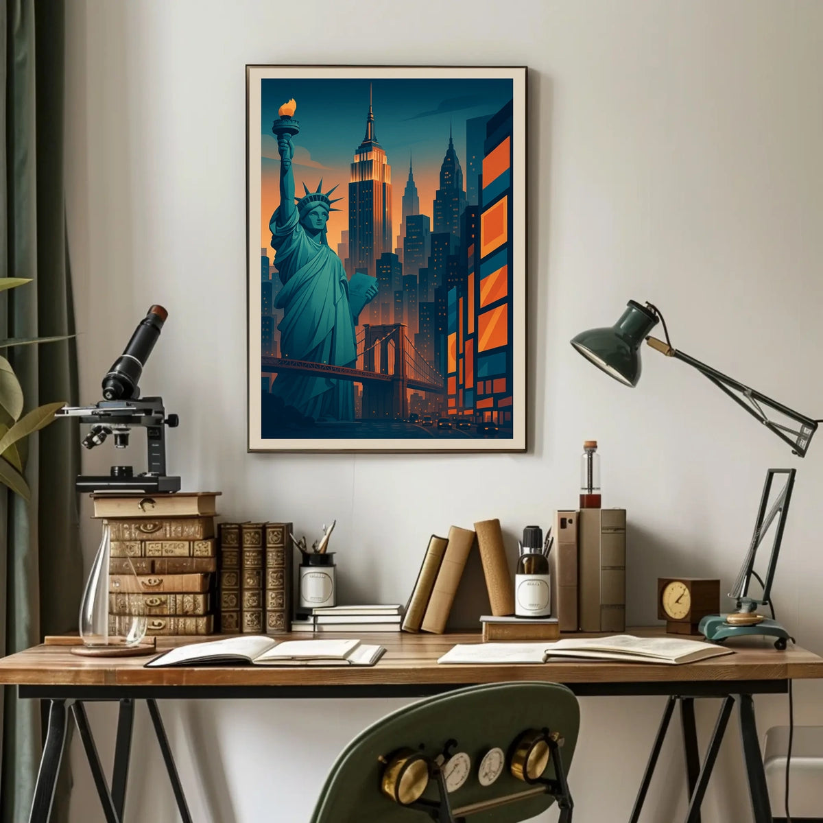 New York City Skyline Poster City of Dreams Office Decor