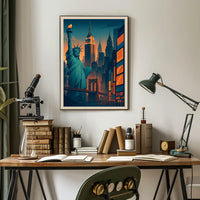 New York City Skyline Poster City of Dreams Office Decor