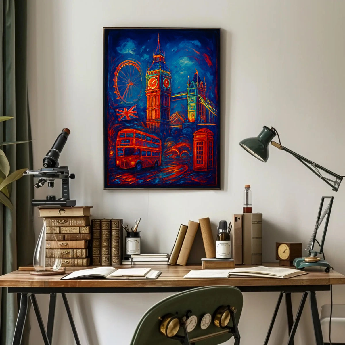London Landmarks in Vibrant Colors Poster