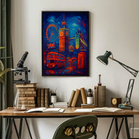 London Landmarks in Vibrant Colors Poster