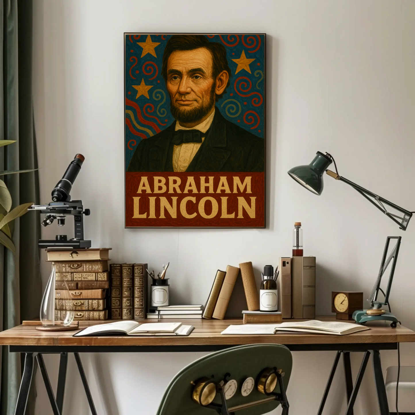Abraham Lincoln Patriotic Portrait Vintage Poster