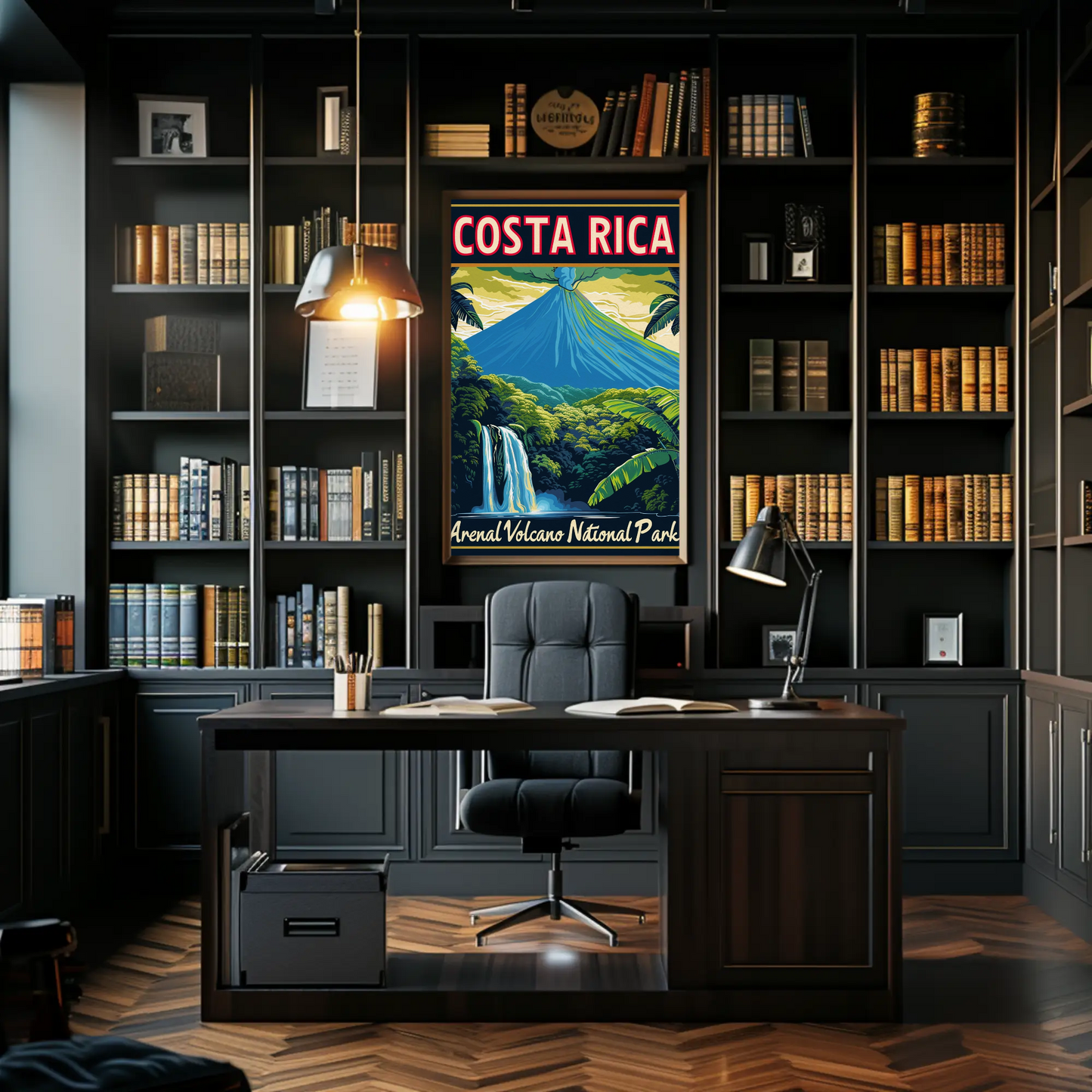 Costa Rica Arenal Volcano National Park Vintage Style Poster