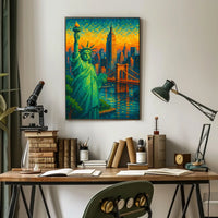 Pixelated New York Dreamscape Poster For Modern Home Decor