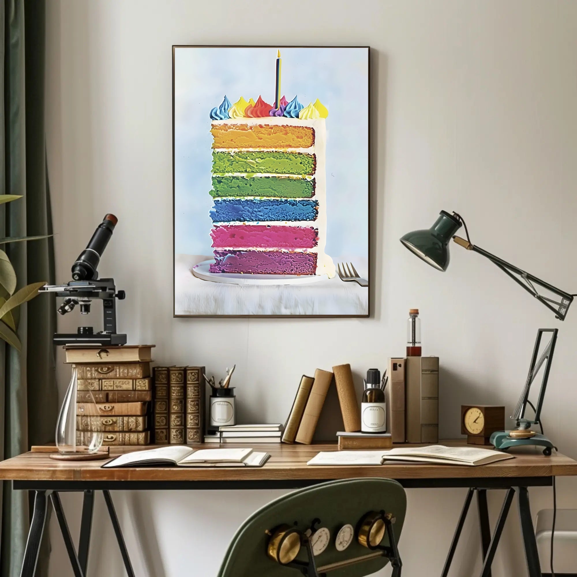 Rainbow Celebration Cake Poster