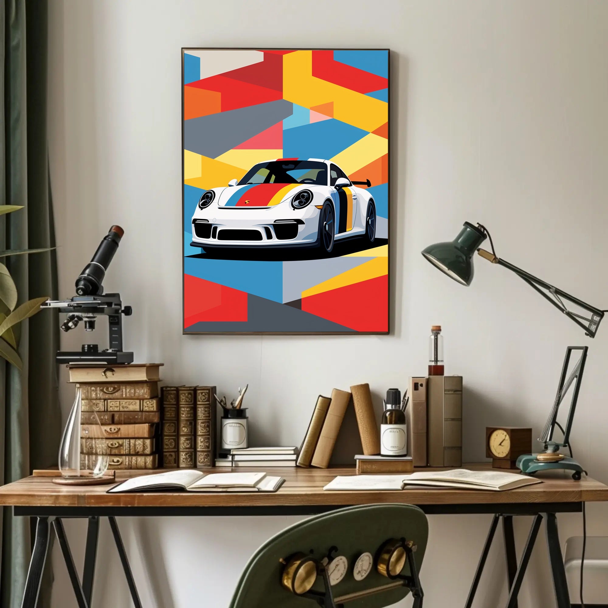 Vibrant Sports Car Design Poster PosterGoat