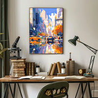 Vibrant Urban Cityscape Poster: Modern Artistic Style