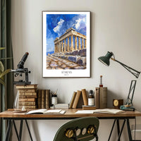 Parthenon Watercolor Poster: Vibrant Greek Travel Art PosterGoat
