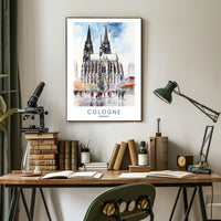 Cologne Cathedral in Vibrant Cityscape Urban or Cityscape Poster PosterGoat