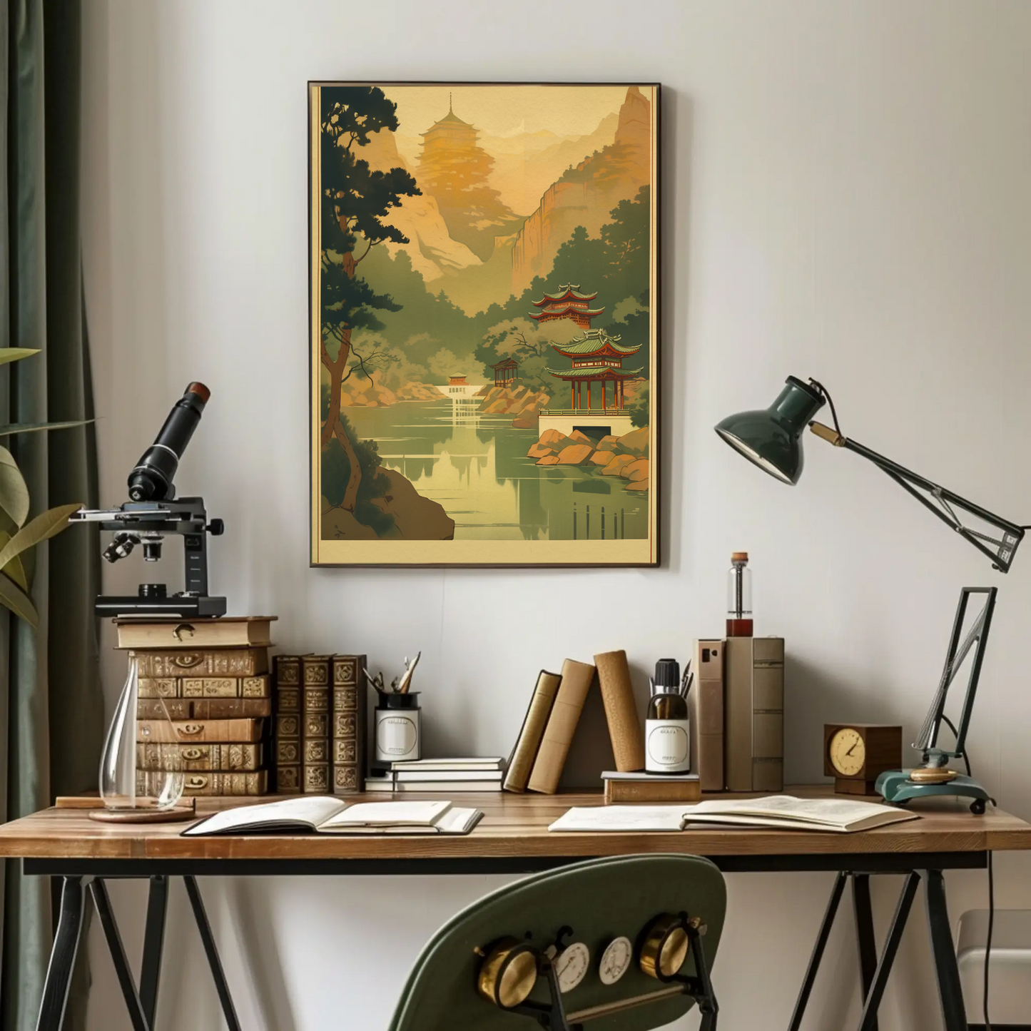 Golden Mist Temple Valley In China Travel Poster