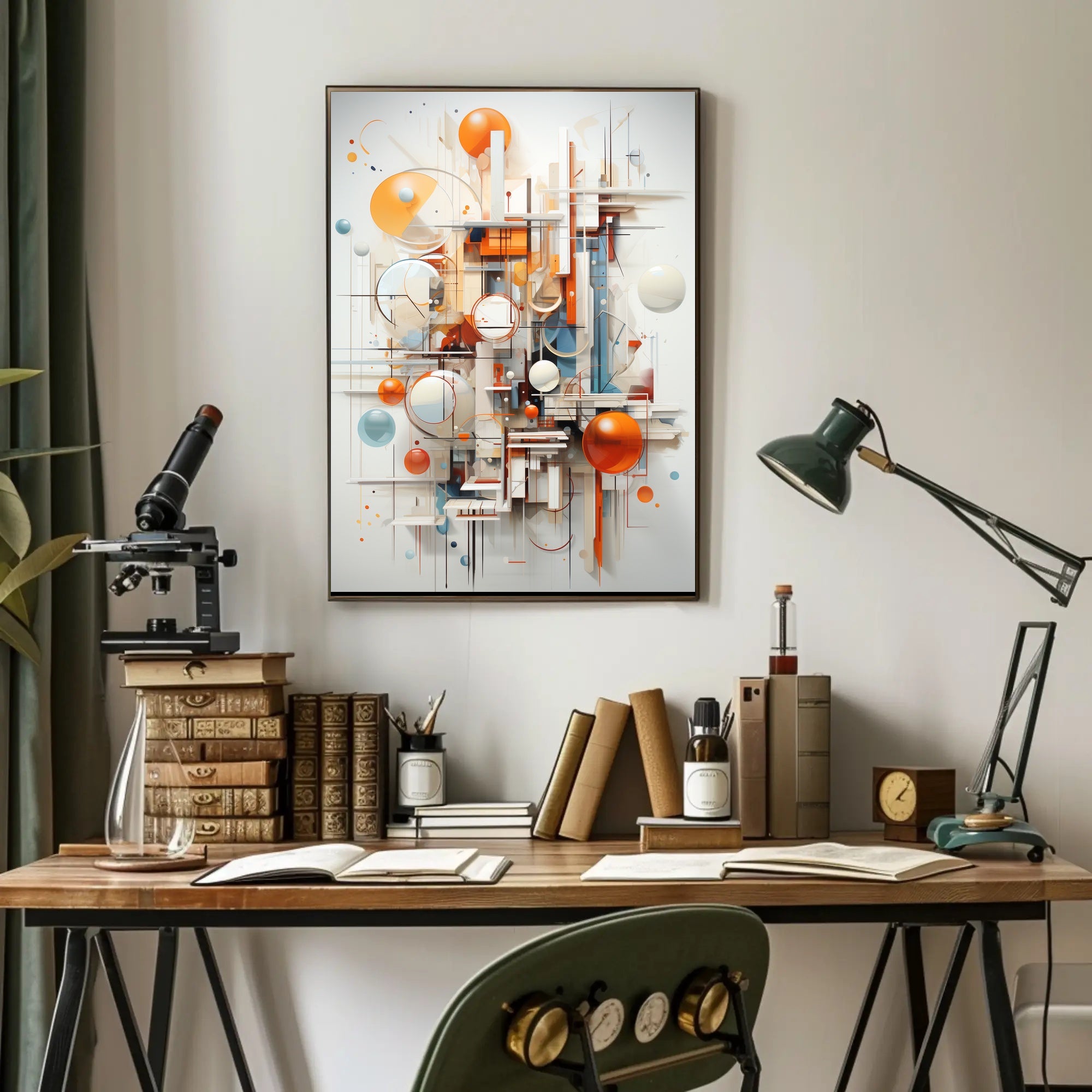 Modern Geometric Abstract Art Poster, Abstract, Artistic, or Pop Culture Poster