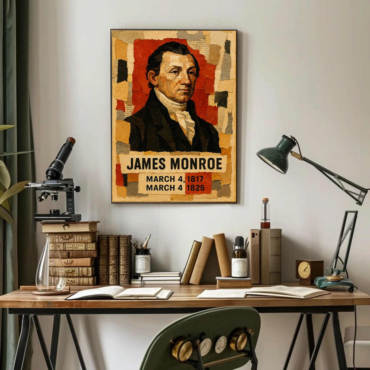 James Monroe 5th President of the United States Layered paper Collage Poster