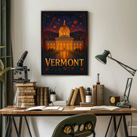 Vermont State Capitol At Dusk Poster