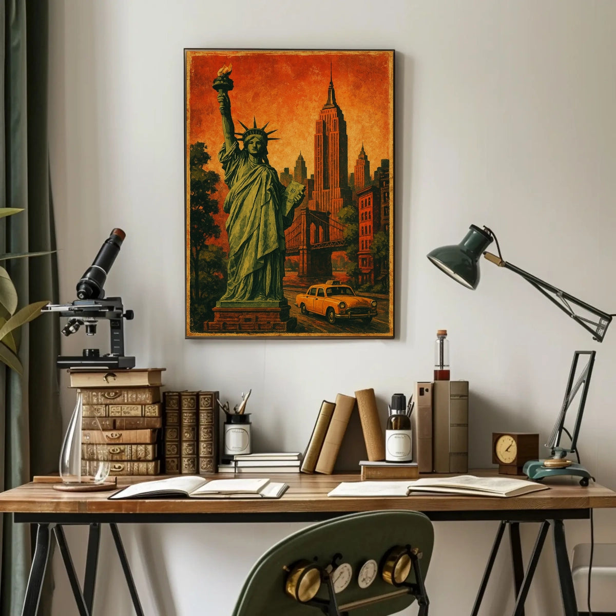 Timeless New York Poster Vintage NYC Skyline Wall Art Decor