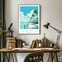 Key West Tropical Scene Travel Poster