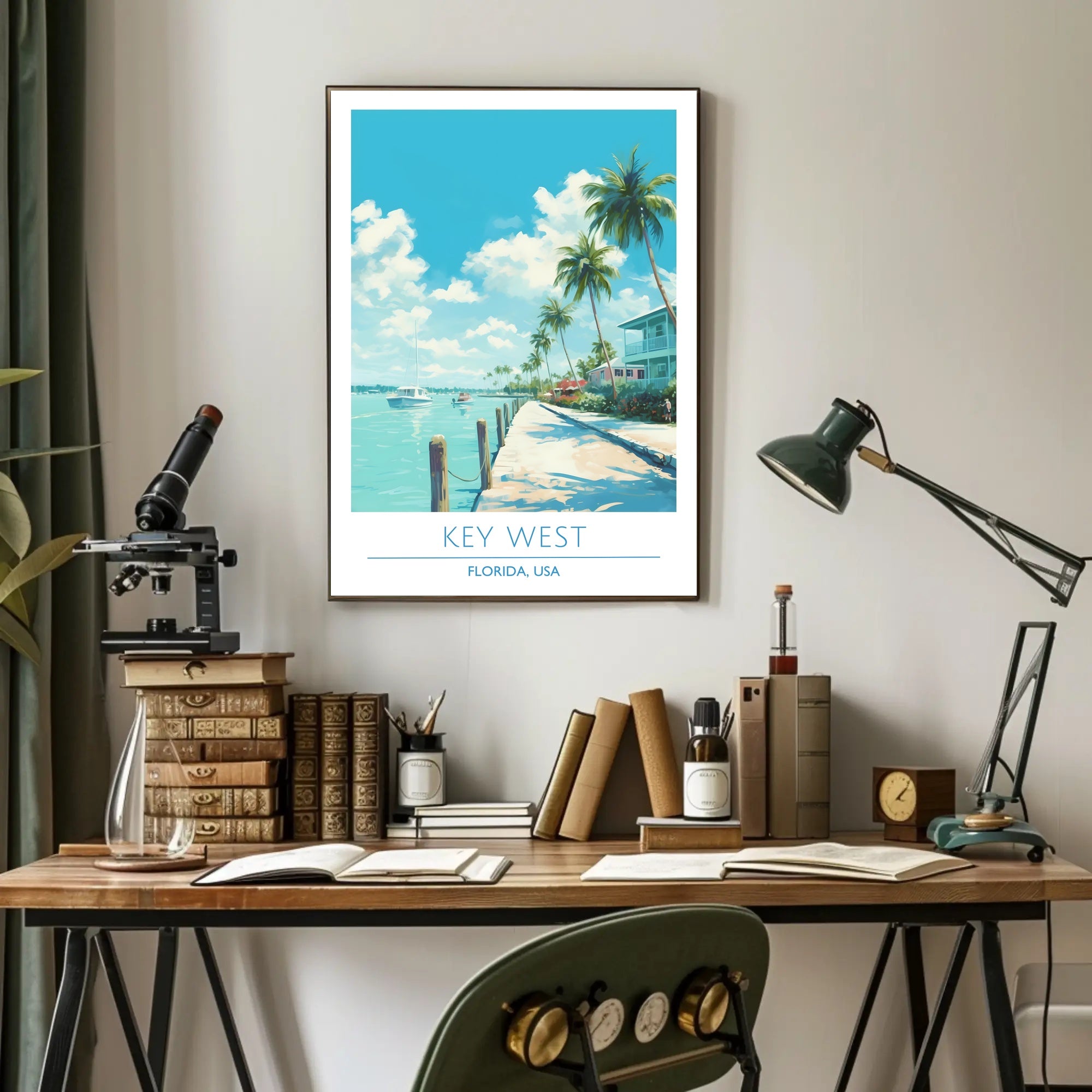 Key West Tropical Scene Travel Poster