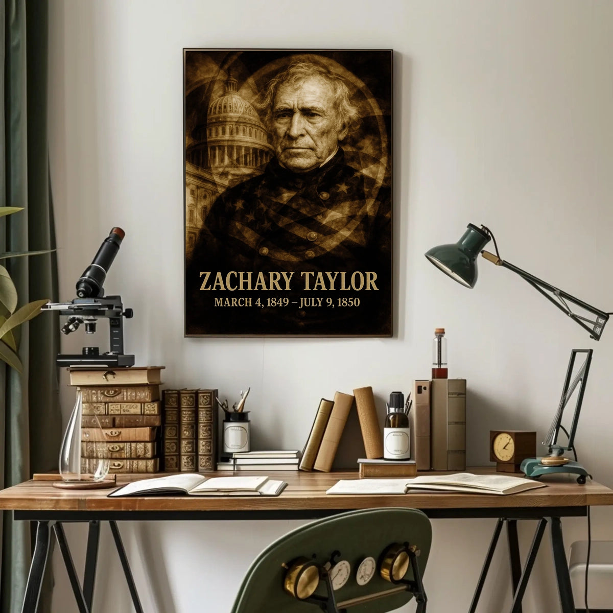 Zachary Taylor 12th President of the United States Double Exposure Poster