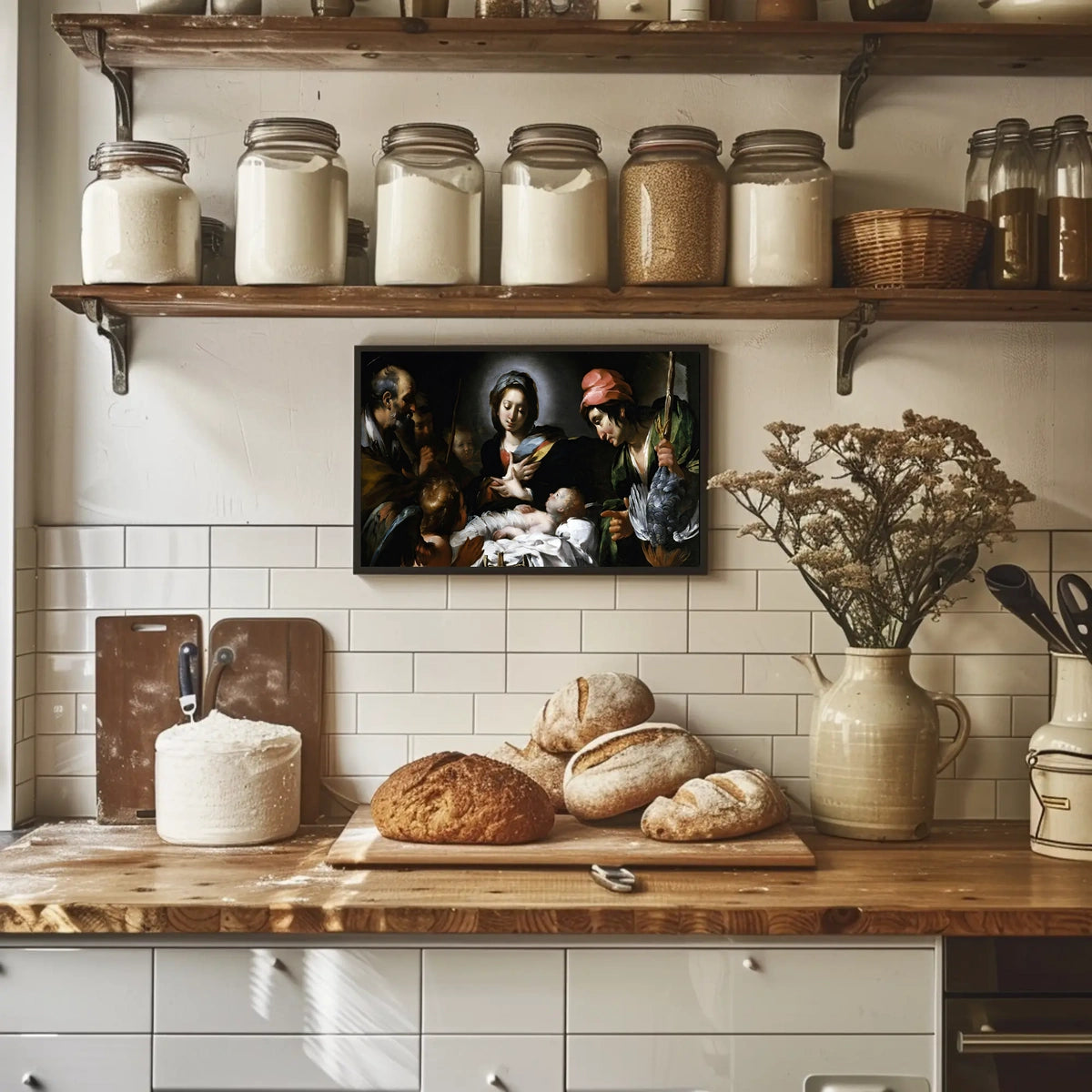 Nativity Scene in Classic Baroque Religious Art Poster