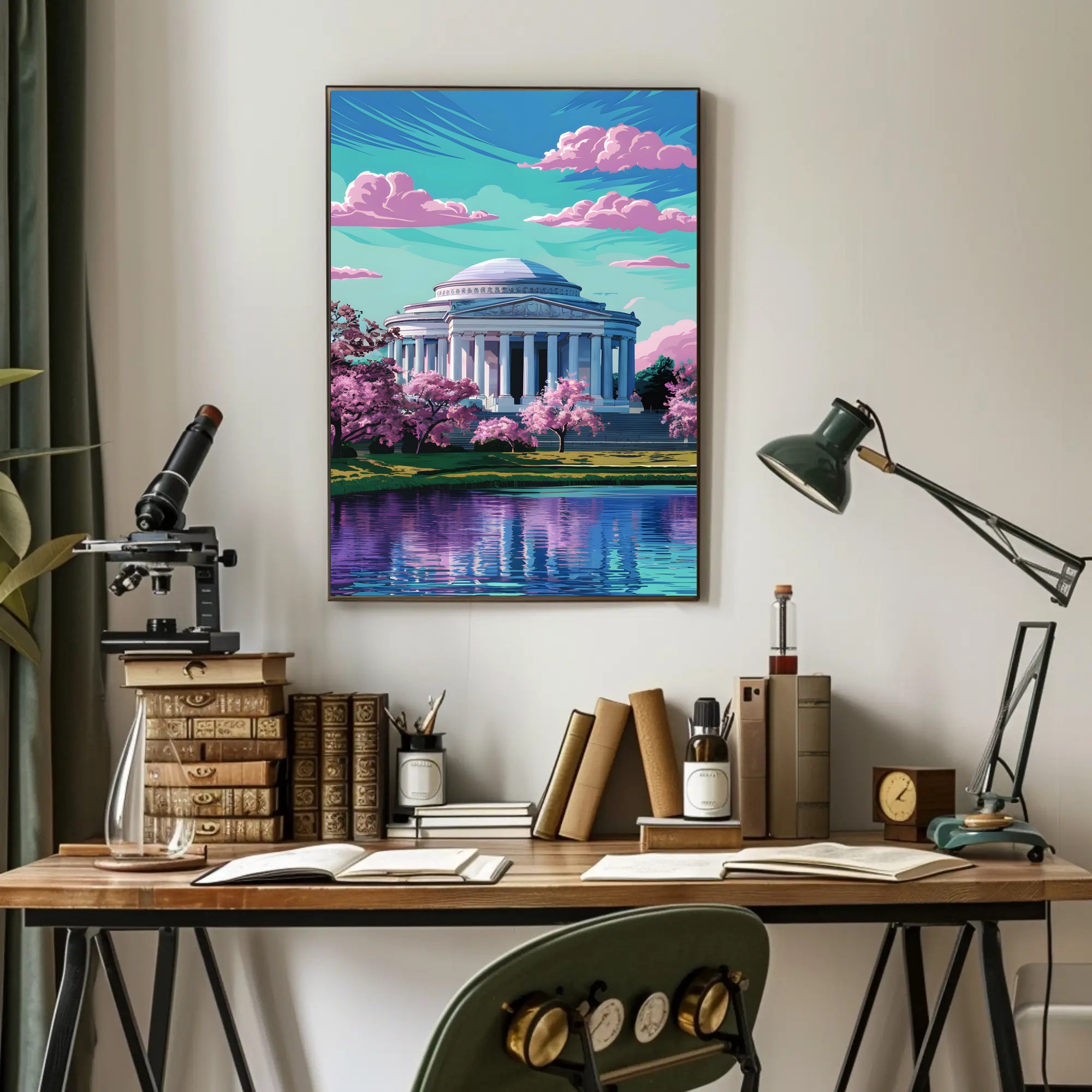 Serene Spring at the Monument Poster