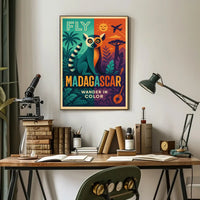 Explore Madagascar Vibrant Lemur Adventure Travel Poster PosterGoat