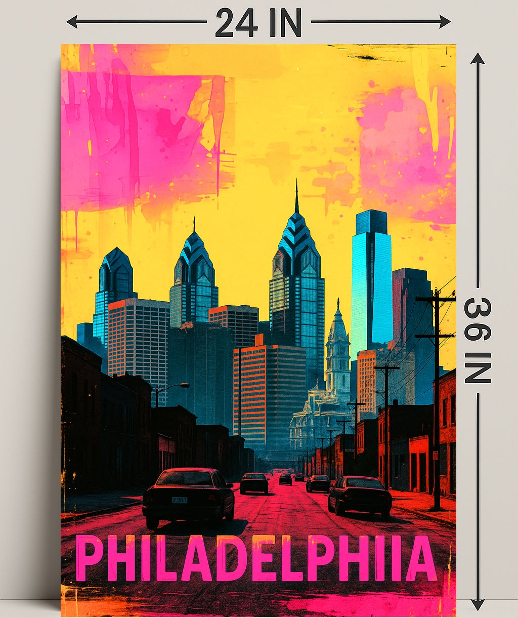 Philadelphia in Vibrant Colors Poster PosterGoat