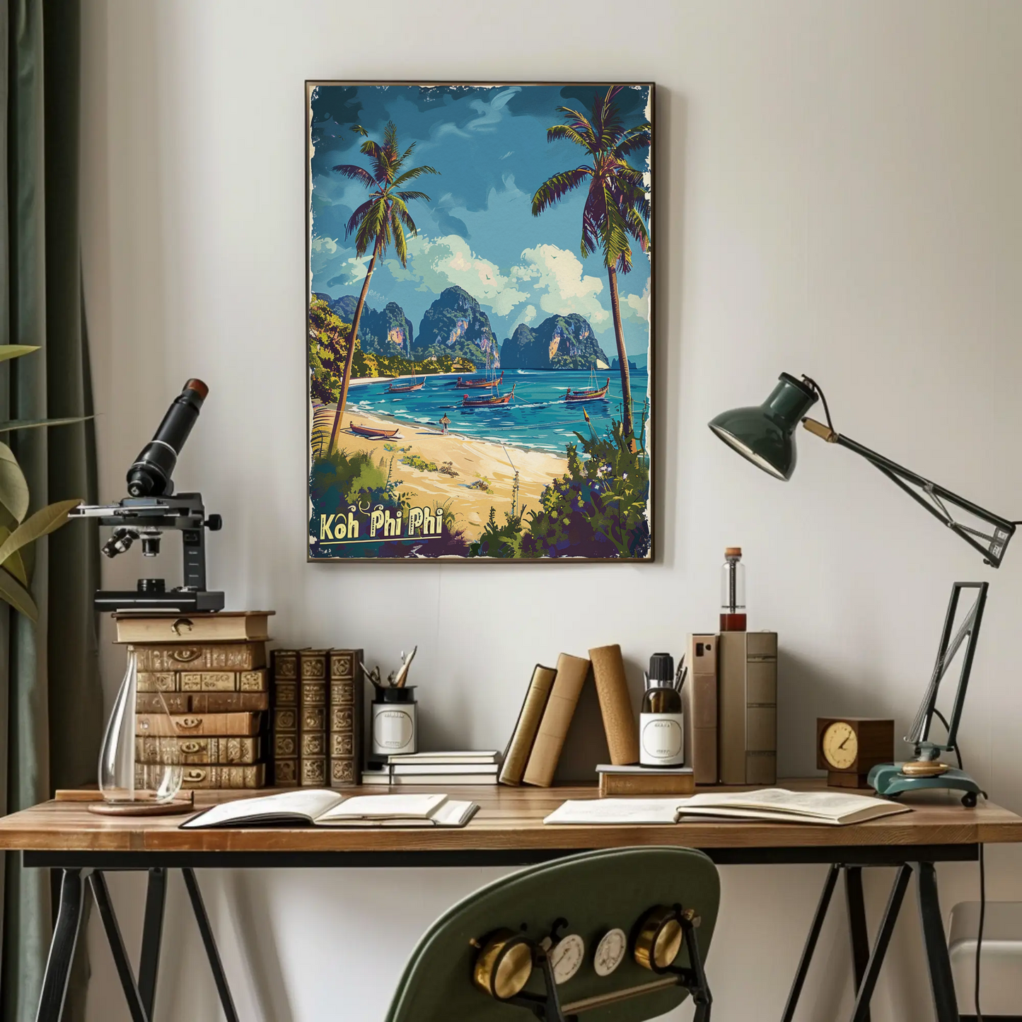Koh Phi Phi Tropical Beach View Travel Poster