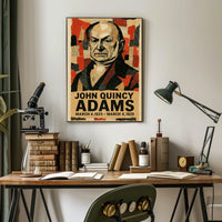 John Quincy Adams 6th President of the United States Layered paper Collage Poster
