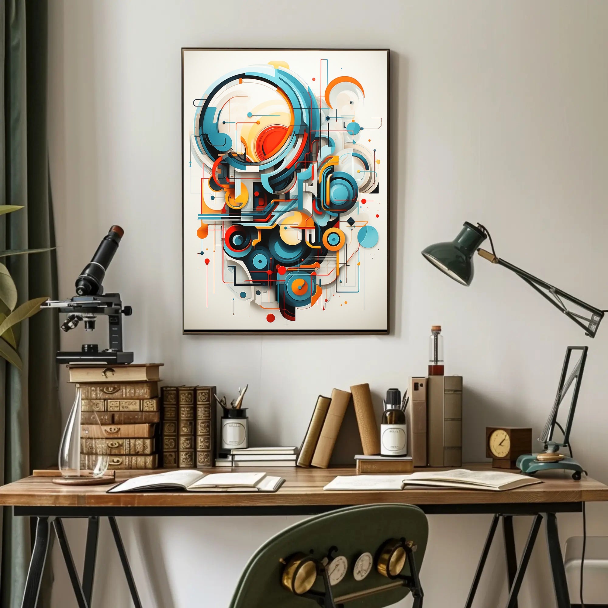 Futuristic Geometric Abstraction Art Print - Abstract Poster