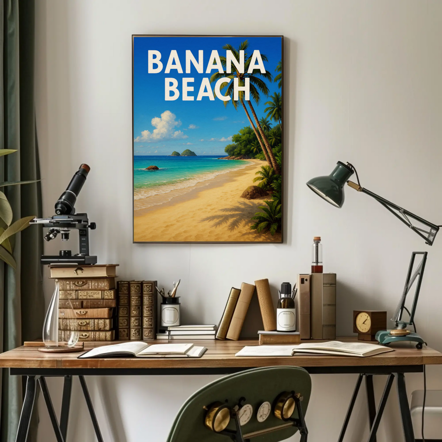 Banana Beach Tropical Paradise Poster Travel Poster