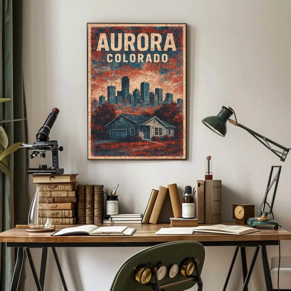 Aurora Colorado Skyline Luminous Wanderlust Poster