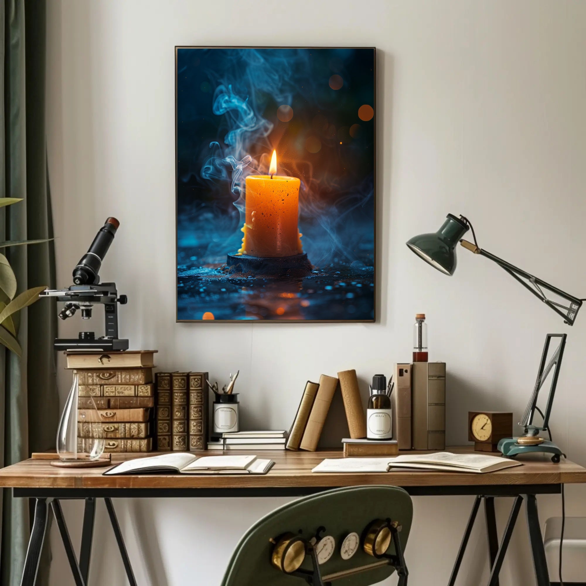 Ethereal Candle Flame Meditation Art Poster PosterGoat