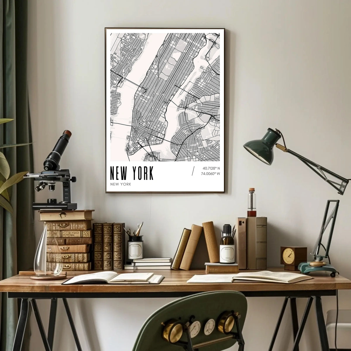 New York City Minimalist Map Poster Modern Wall Art