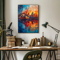 Sydney Opera House Mosaic Art Poster Vibrant Colors