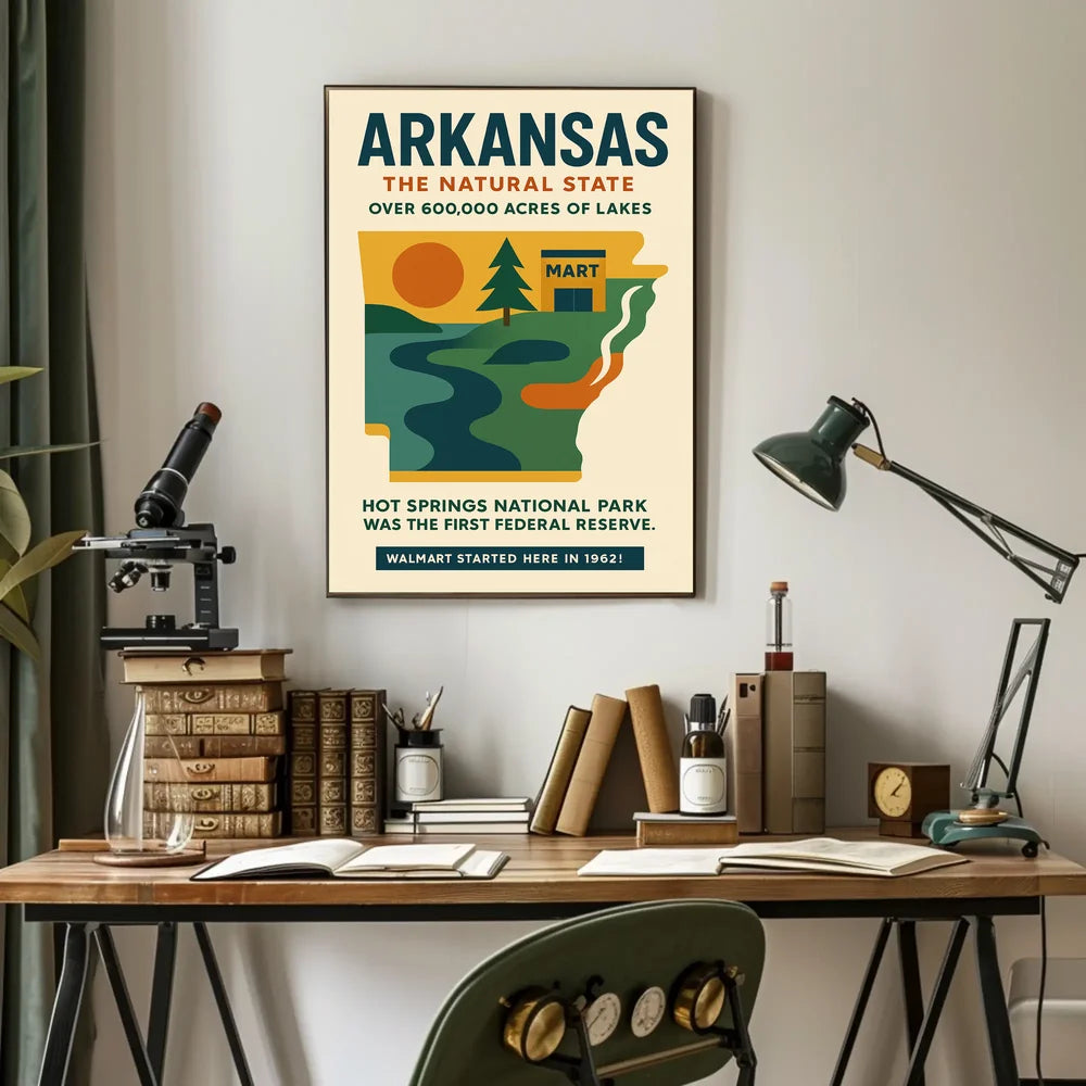 Discover Arkansas: Natural Beauty and History Poster