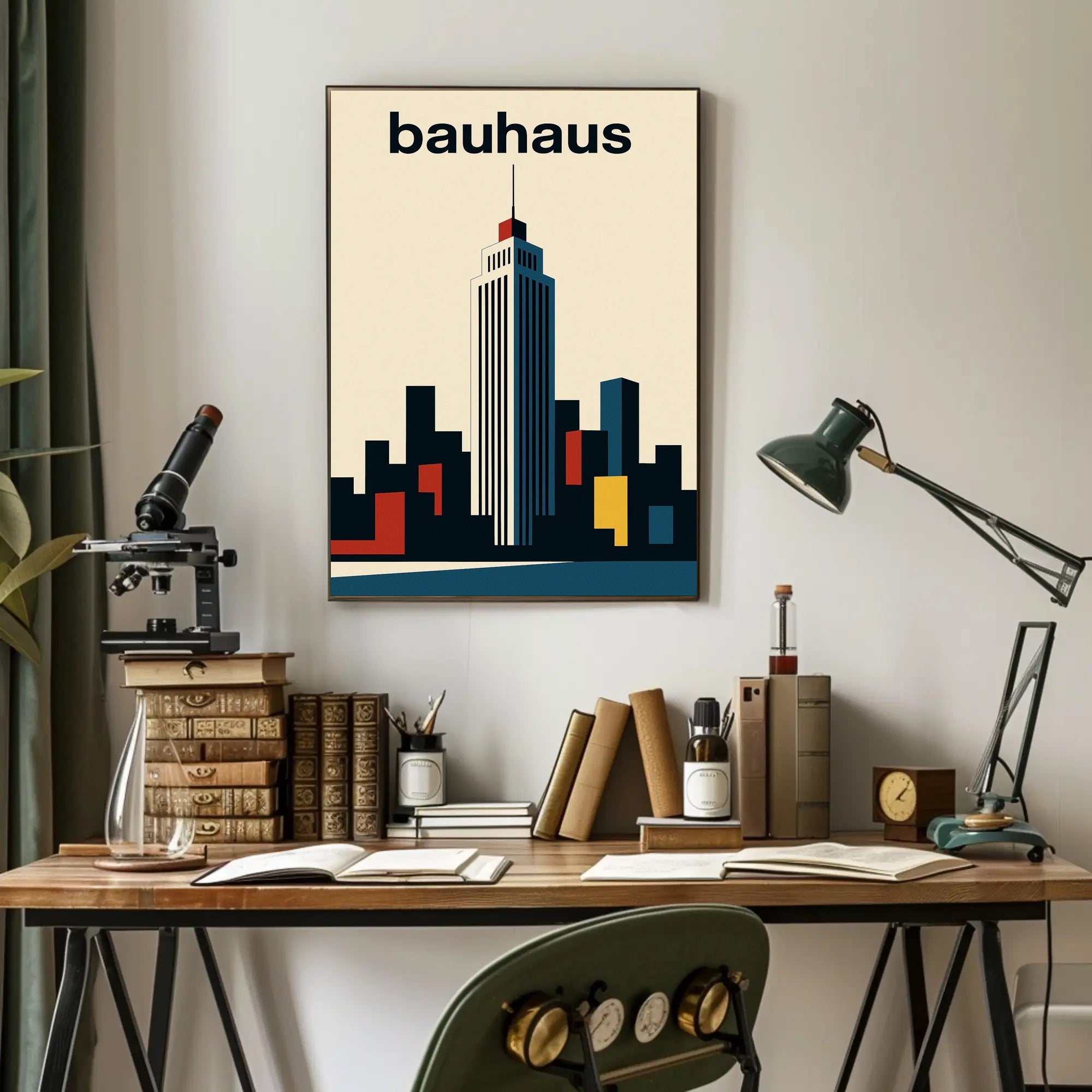Modernist Skyline Geometric Design Poster - Abstract, Artistic, or Pop Culture Poster