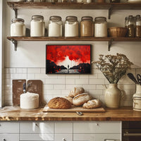 Surreal Silhouette in Red and Black Abstract or Artistic Poster