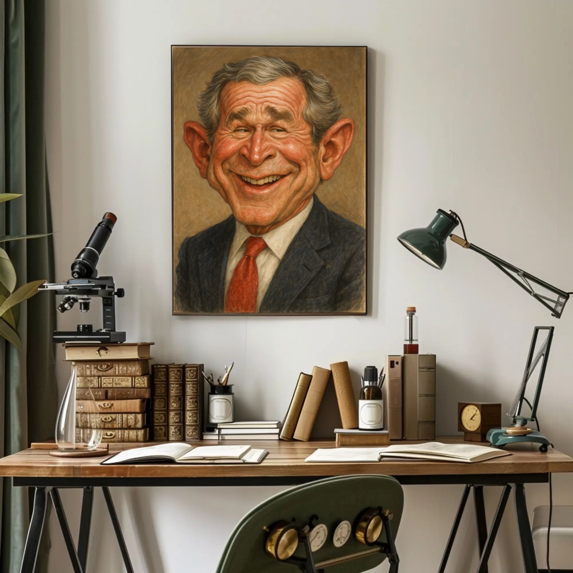 George W. Bush Caricature Poster PosterGoat