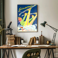 Swiss Ski Adventure Vintage Travel Poster PosterGoat