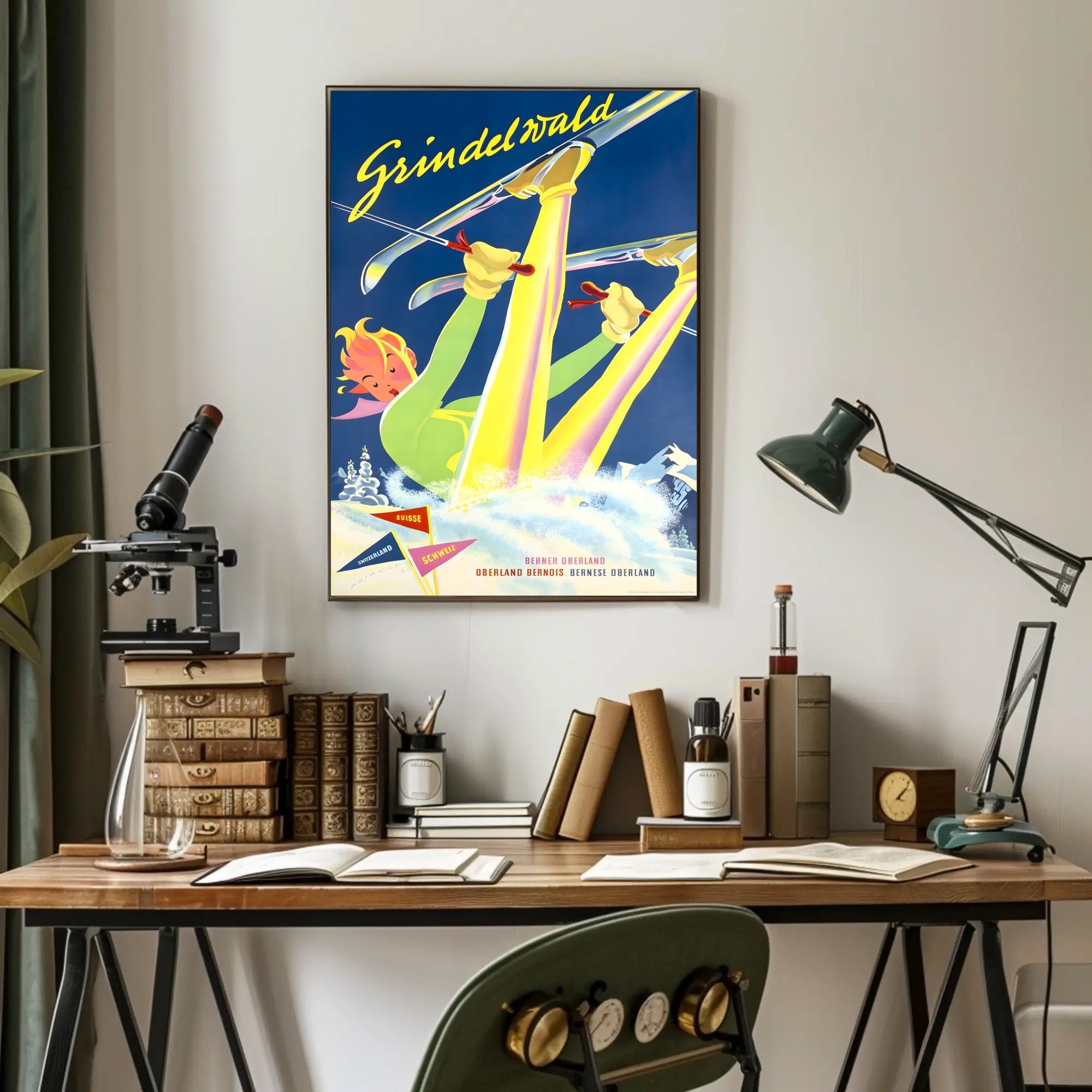 Swiss Ski Adventure Vintage Travel Poster PosterGoat