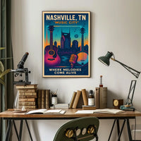 Nashville, TN Music City Poster