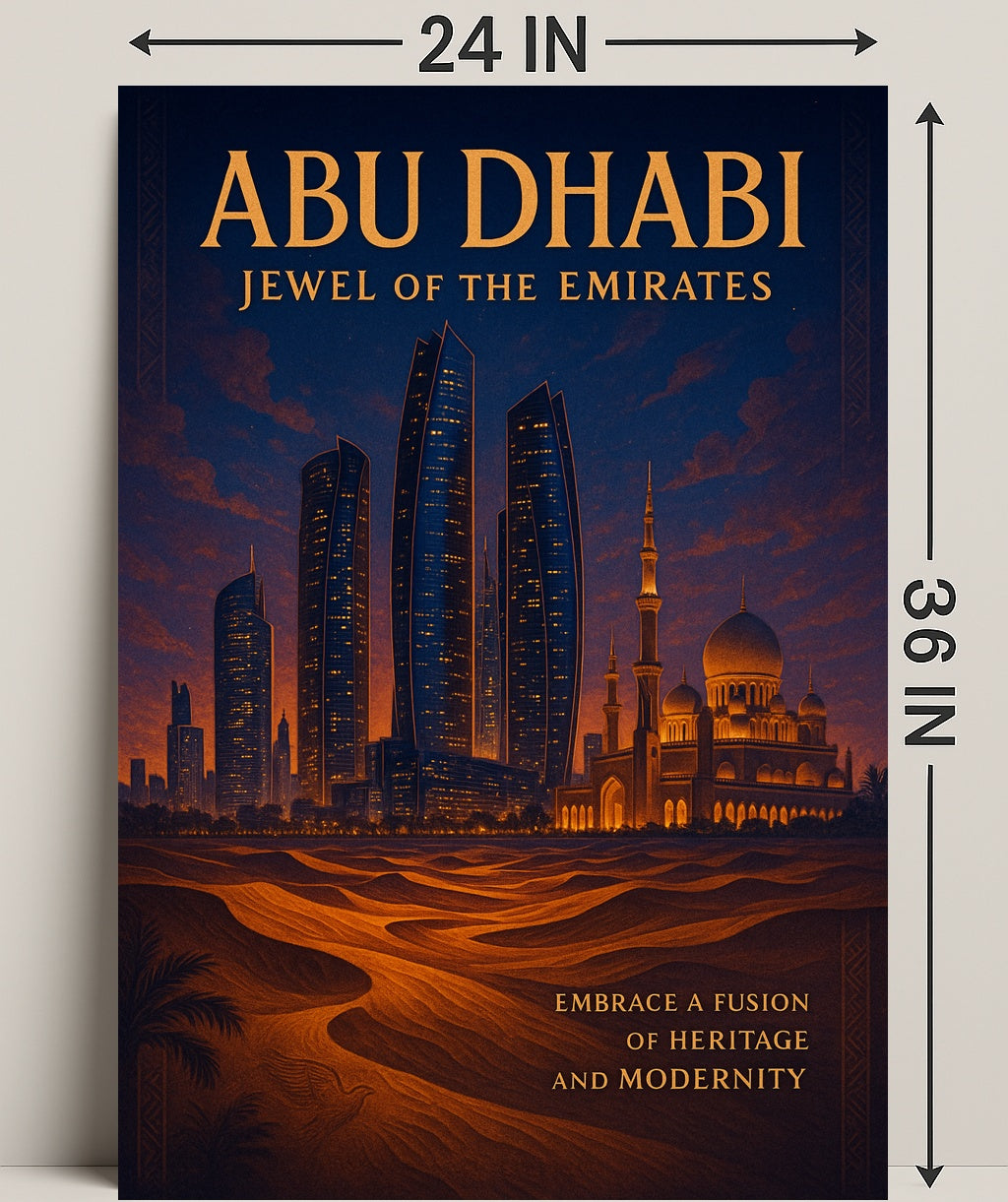 Abu Dhabi Jewel of the Emirates Travel Poster