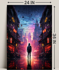 Neon Cityscape Poster
