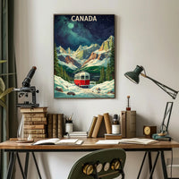 Scenic Canadian Rockies Train Travel Poster