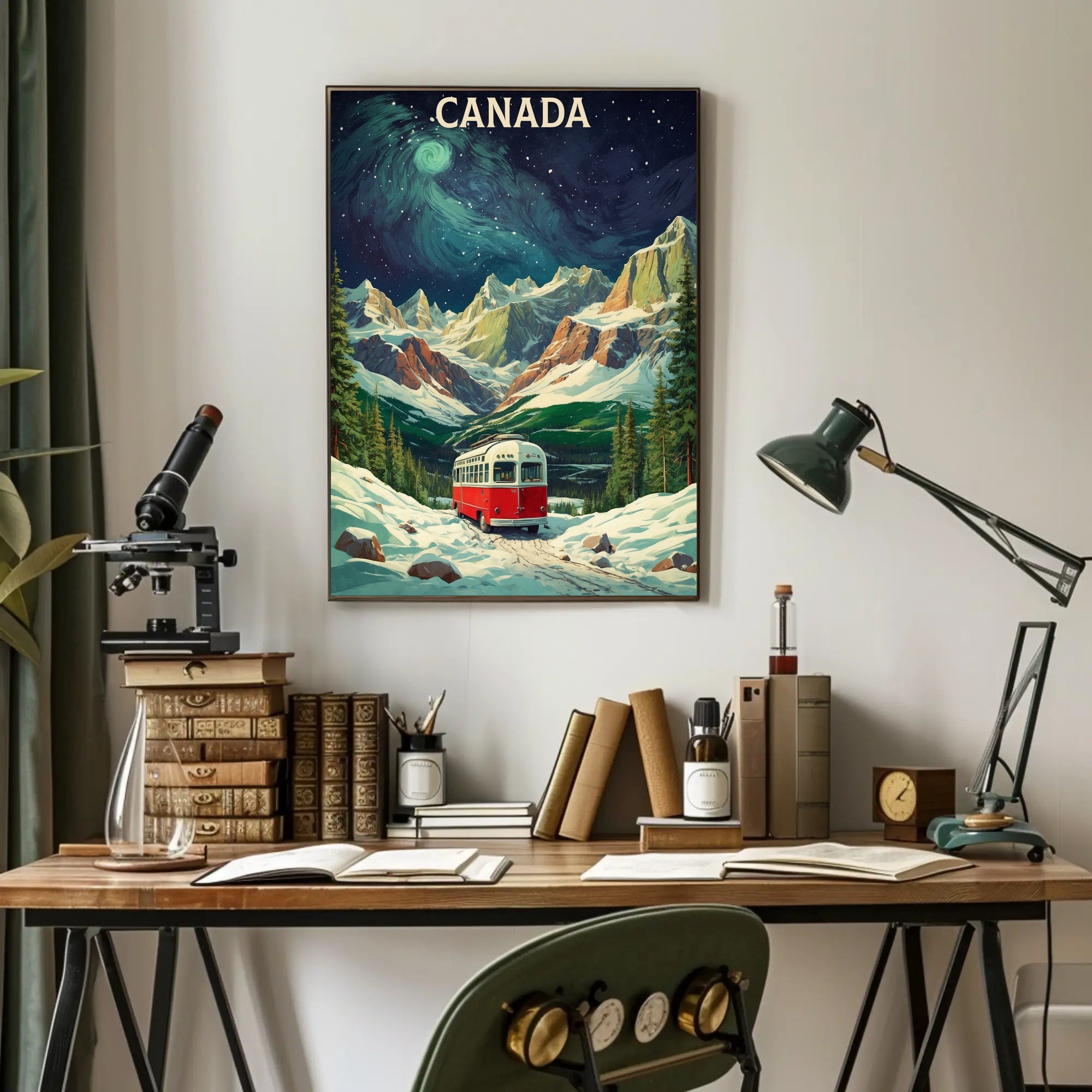 Scenic Canadian Rockies Train Travel Poster