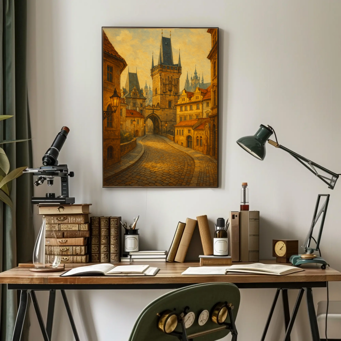 Prague Castle Gate Vintage Travel Poster