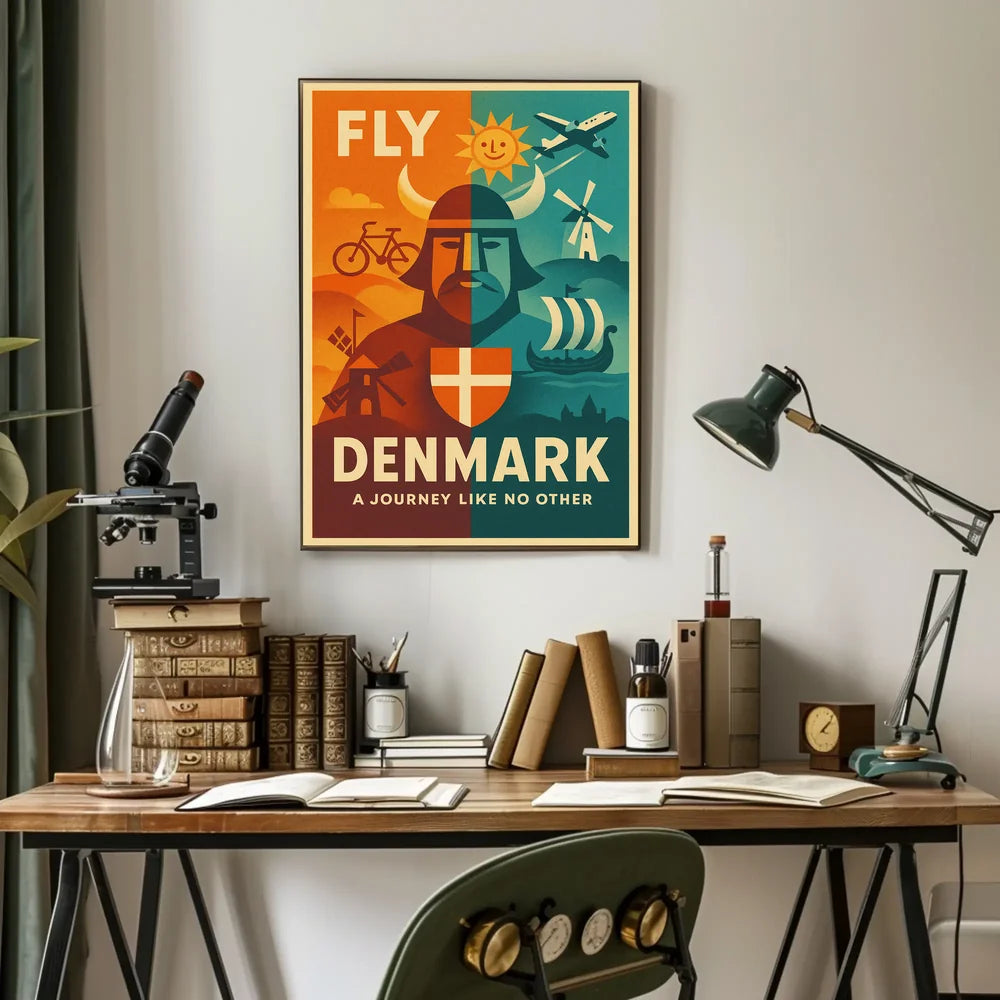 Denmark Travel Adventure Vintage Danish Exploration Travel Poster PosterGoat