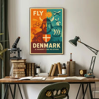 Denmark Travel Adventure Vintage Danish Exploration Travel Poster PosterGoat