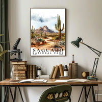 Saguaro Watercolor Wall Art Poster
