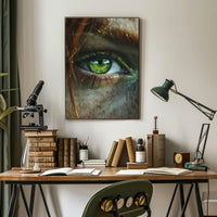 Vivid Green Eye Photorealistic Art Poster Print PosterGoat