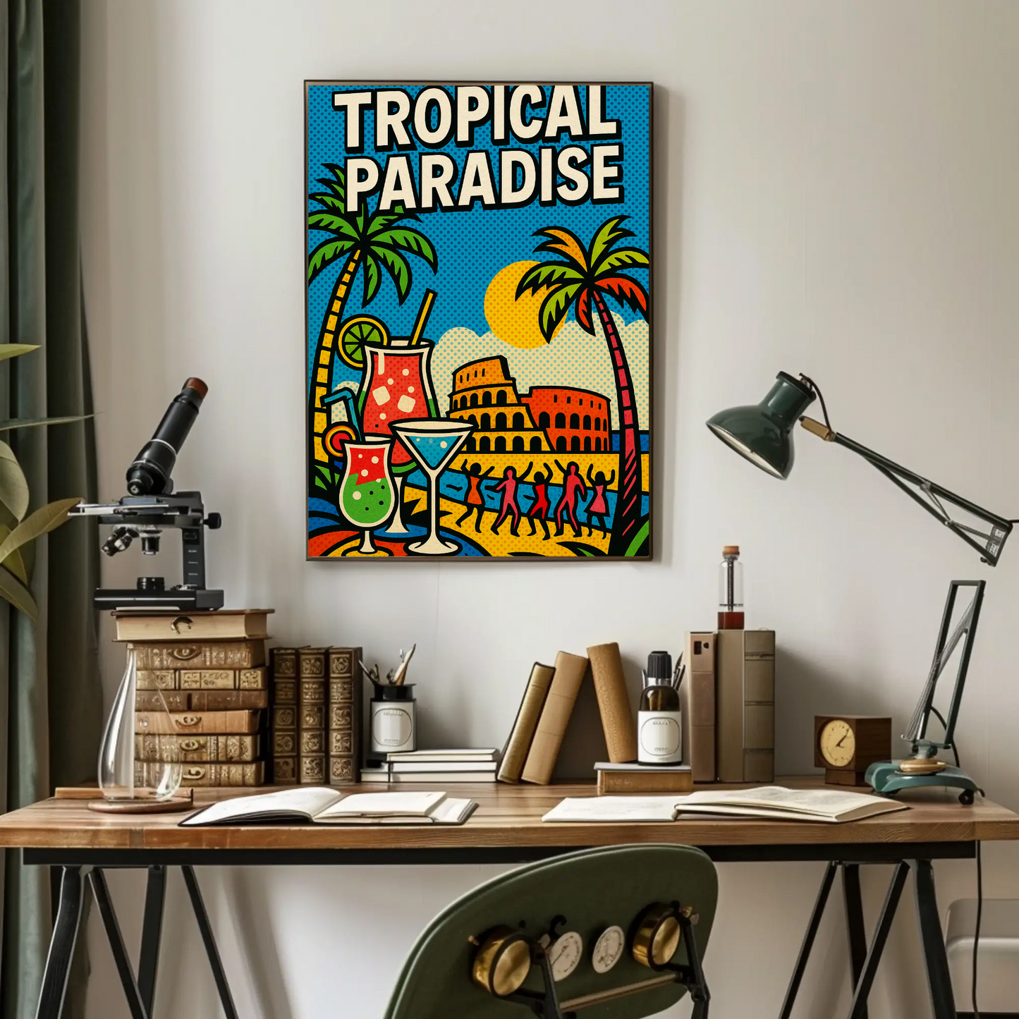 Tropical Paradise Pop Art Cocktail Beach Poster Poster